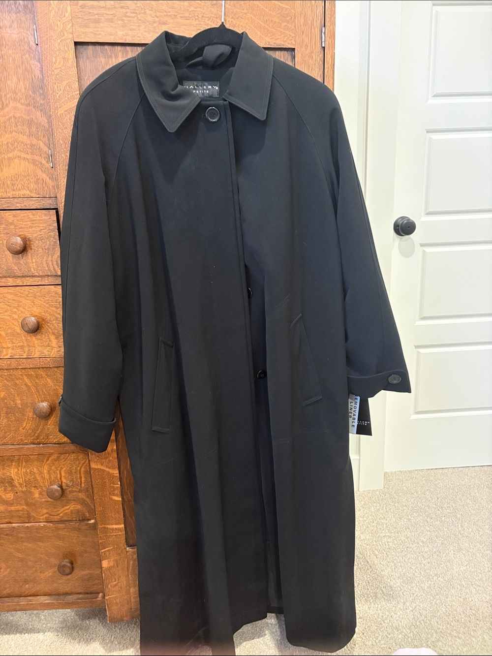 Gallery Black Trench Coat with lining